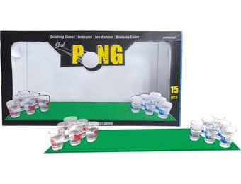 Shot Pong - Bier spel met mat - 12 cups met 2 ballen