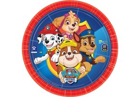 PAW Patrol - Wegwerp Borden - 23cm - Rood/Blauw - 8 stuks