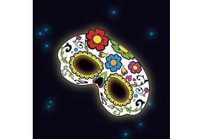 Amscan Masker Glow In The Dark Bloemen