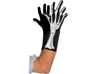 Handschoenen Skelet Heren One-size Synthetisch Zwart/wit