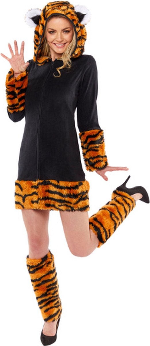 Tijger Jurk Met Capuchon Femke - Maat L