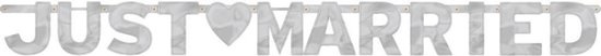Letterslinger \'just Married\' Zilver 167 Cm