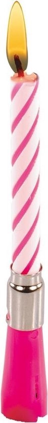Riethmüller Verjaardagskaars Met Muziek 12 Cm Wax Roze/wit