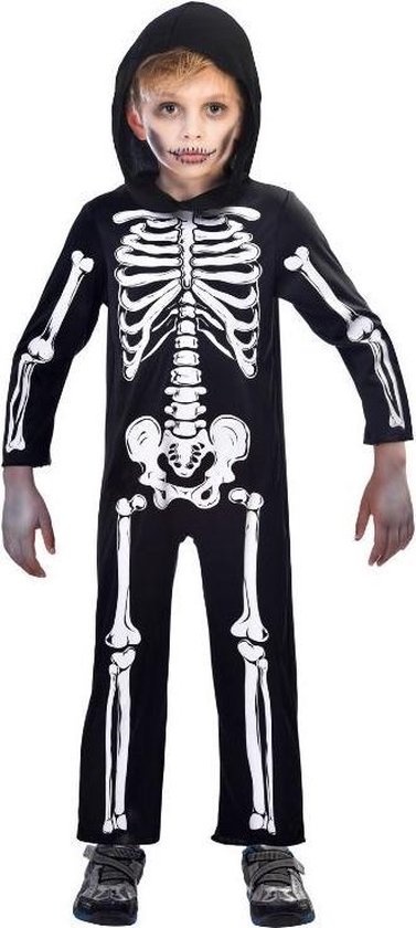 Amscan Kinderkostuum Skelet Junior Polyester Zwart/wit Maat 8-10 Jaar
