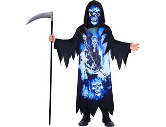 Amscan Kinderkostuum Neon Reaper Jongens Blauw/zwart Mt 10-12 Jaar