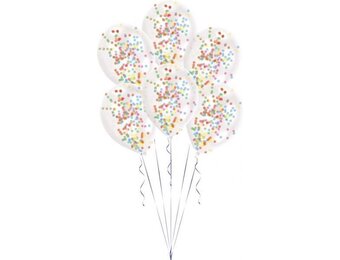 Confettiballonnen 27,5 X 11 Cm Latex Transparant 6 Stuks