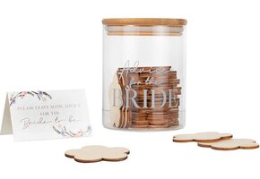 Advice for the Bride jar - Advies voor de bruid - beschrijfbare houten bloemen in pot