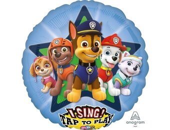 PAW Patrol - Ballon - Folie - Met Muziek - Blauw - 71 cm - 1 stuks