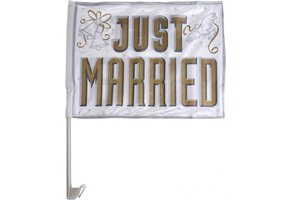Amscan Autovlag "just Married" Wit/goud