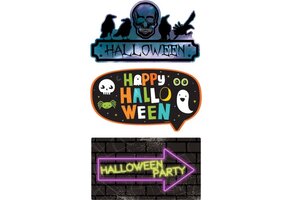 Amscan Uithangbordje Halloween Party 40 X 25 Cm Paars