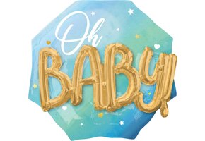 Folieballon Oh Baby Boy Blauw 76 cm