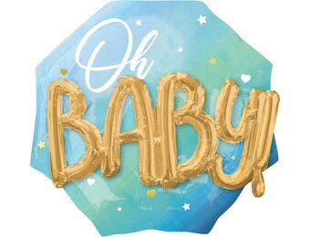 Folieballon Oh Baby Boy Blauw 76 cm