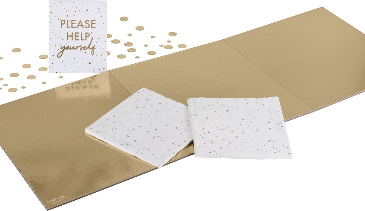 Grazing board Gold Presenteerbord incl. servetten, confetti en een kaart
