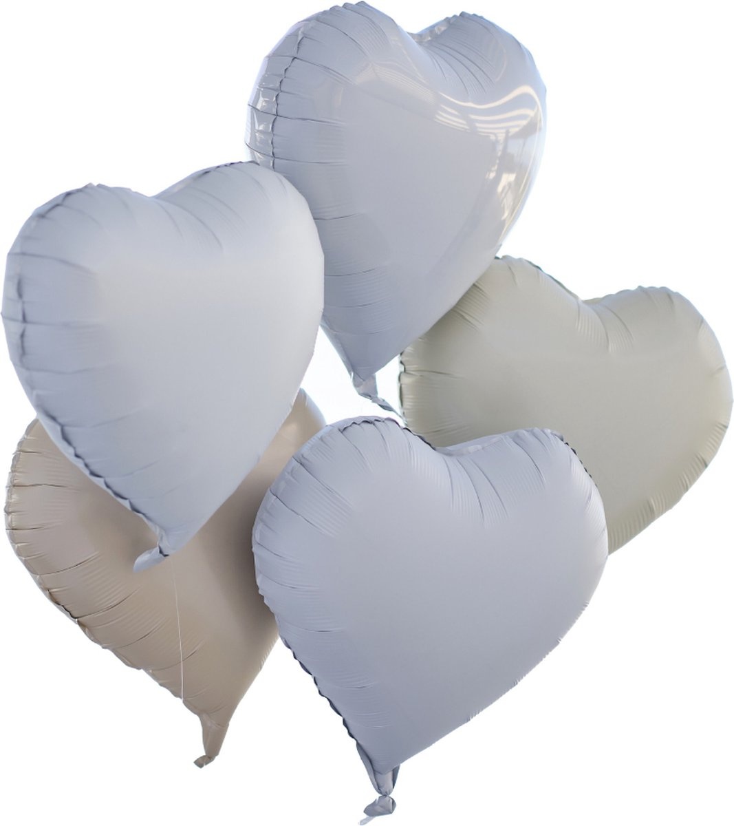 Hartjes ballonen set - Taupe Wit Creme