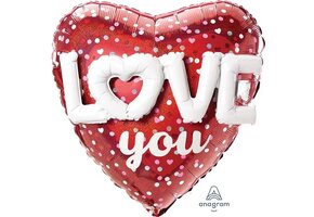 Amscan - Folieballon XL Multi Love Hearts and Dots 91 cm