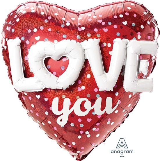 Amscan - Folieballon XL Multi Love Hearts and Dots 91 cm
