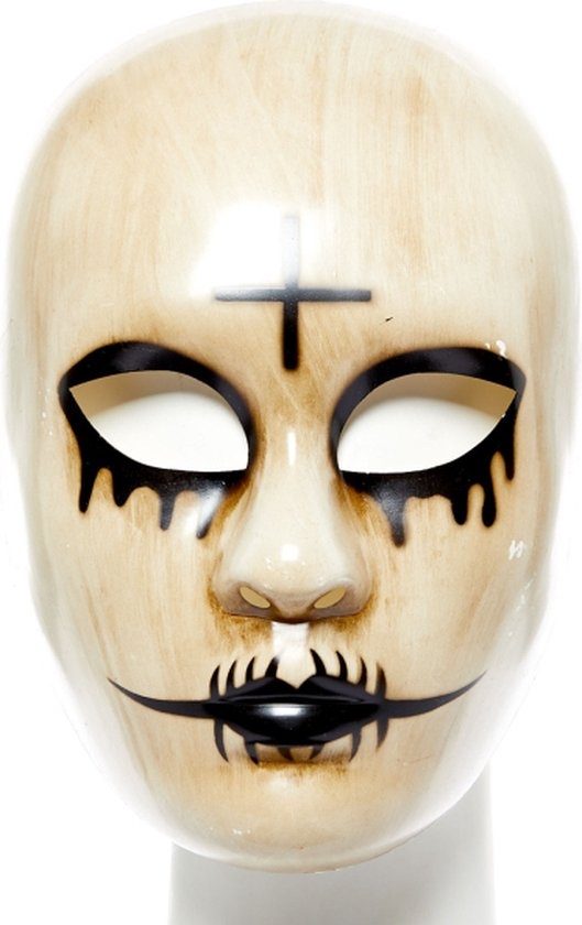 Amscan Verkleedmasker The Purge Pvc Wit/zwart One-size