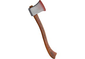 Halloween Bloody Axe - Horror kunststof houthakkersbijl met bloed 60 cm - Bloederige wapens horror bijl