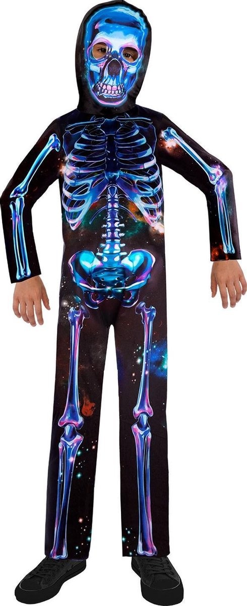 Amscan Kinderkostuum Neon Skelton Boy Jongens Neon/zwart Maat 6-8 Jaar