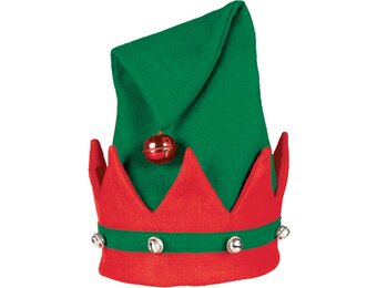 Amscan Elfenhoed met Bellen 32 X 28 Cm Vilt Groen/rood