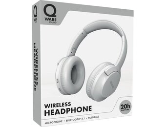 Qware - Draadloze Koptelefoon - Draadloos- Bluetooth 5.1 - Headset - Headphone - Volumeknoppen - USB-C - 20h luisteren op 50% - Vouwbaar Design - Wit