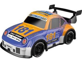 WonkyCars - Rally Car Thunder Light – 27 MHz - LED verlichting - Radiografisch bestuurbare race auto met Verlichting (1:24) - Paars/Oranje
