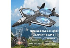 Wonky Monkey - RC Quadcopter Drone - Straaljager - 3 Propellors - Vliegtuig - 2.4 Ghz - Bestuurbaar Vliegtuig - Zwart