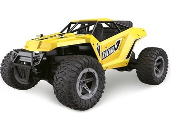 Wonky Cars - Mountain Buggy - Aluminium Body - RC - RC Auto - Bestuurbare Auto - Berg Buggy - Radiografische Auto - 2,4 GHz - Met Licht - Geel