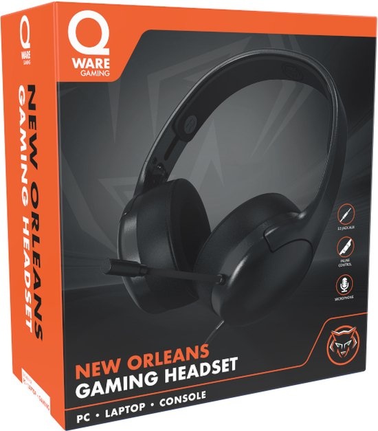 Qware Gaming - Headset - New Orleans - Geschikt voor Playstation 4 - Playstation 5 - PC - Multi platform - Black Edition