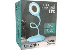Qware Office - Flexible Desk Light - Led lamp - Toronto 39 cm - Bureaulamp - Blauw - Dimbaar