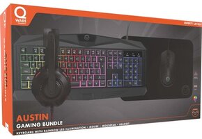 Qware Gaming - PC Gaming Bundel - Keyboard - Muismat - RGB LED Koptelefoon - Muis - Austin - Qwerty
