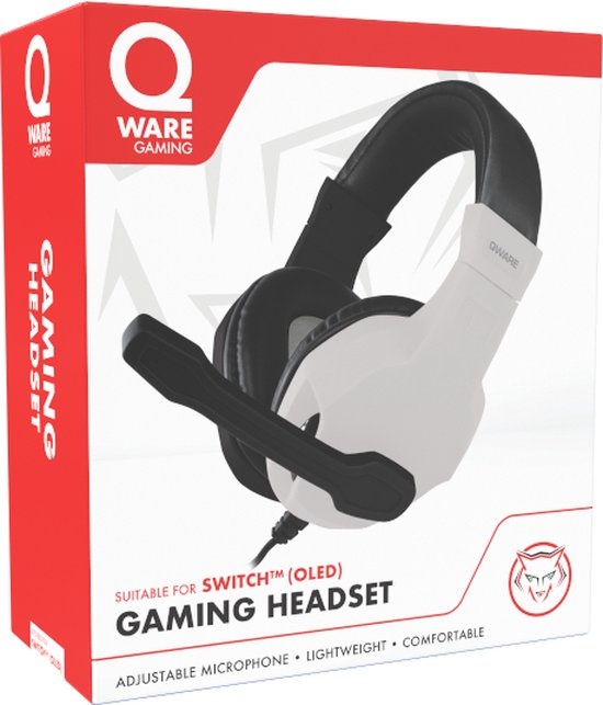 Qware Gaming - Switch Headset - Zwart/Wit - Geschikt voor Nintendo Switch (en OLED/Lite)