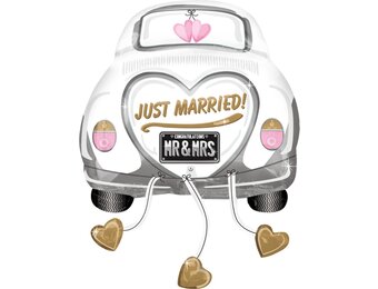 Amscan - Folieballon SuperShape Just Married Wedding Car 58 cm x 79 cm