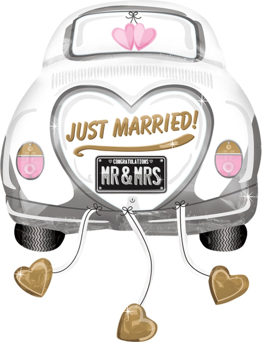 Amscan - Folieballon SuperShape Just Married Wedding Car 58 cm x 79 cm