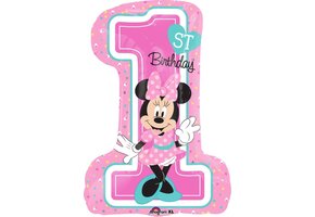 AMSCAN - Aluminium verjaardag ballon Minnie Mouse 1e verjaardag