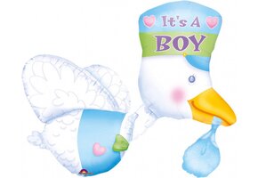 Amscan Folieballon Ooievaar It´s a boy 32x81cm