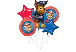 PAW Patrol - Ballon - Folie - Rood/Blauw - 78 cm - set van 5 ballonnen