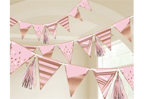 Amscan Vlaggenlijn 255 Cm Papier Roze/goud