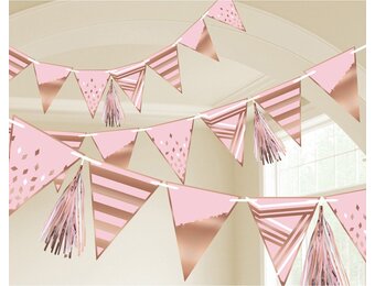 Amscan Vlaggenlijn 255 Cm Papier Roze/goud