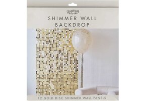 Ginger Ray Shimmer Wall Backdrop Gold disc wand panelen 12 delig