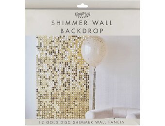 Ginger Ray Shimmer Wall Backdrop Gold disc wand panelen 12 delig