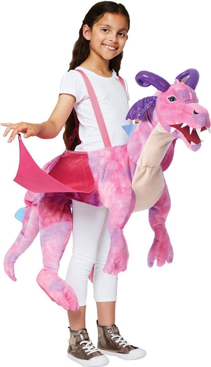 Amscan Kostuum Ride On Dragon Junior 98-128 Cm Roze 3-8 Jaar