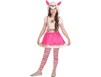 Amscan Kostuum Lovely Llama Meisjes Beige/roze 6-8 Jaar 3-delig