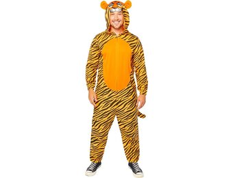 Tijger Onesie Met Capuchon Volwassenen - Maat M/L