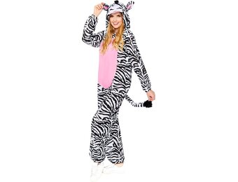 Zebra Onesie Met Capuchon Volwassenen - Onesize M/L