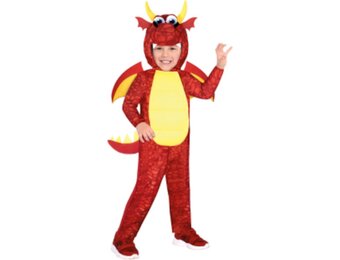 Amscan Kinderkostuum Draak Junior Polyester Rood/geel Mt 4-6 Jaar