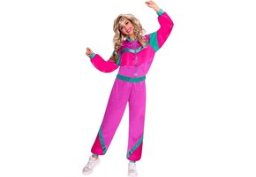 Amscan Verkleedpak Jogging Suit Dames Polyester Roze Mt Xl