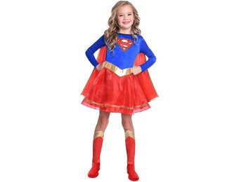Klassiek Supergirl-kostuum voor meisjes - 110 (4-6 jaar)