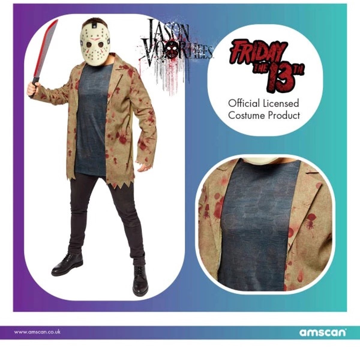Amscan Friday the 13th Jason Voorhees kostuum maat M/L