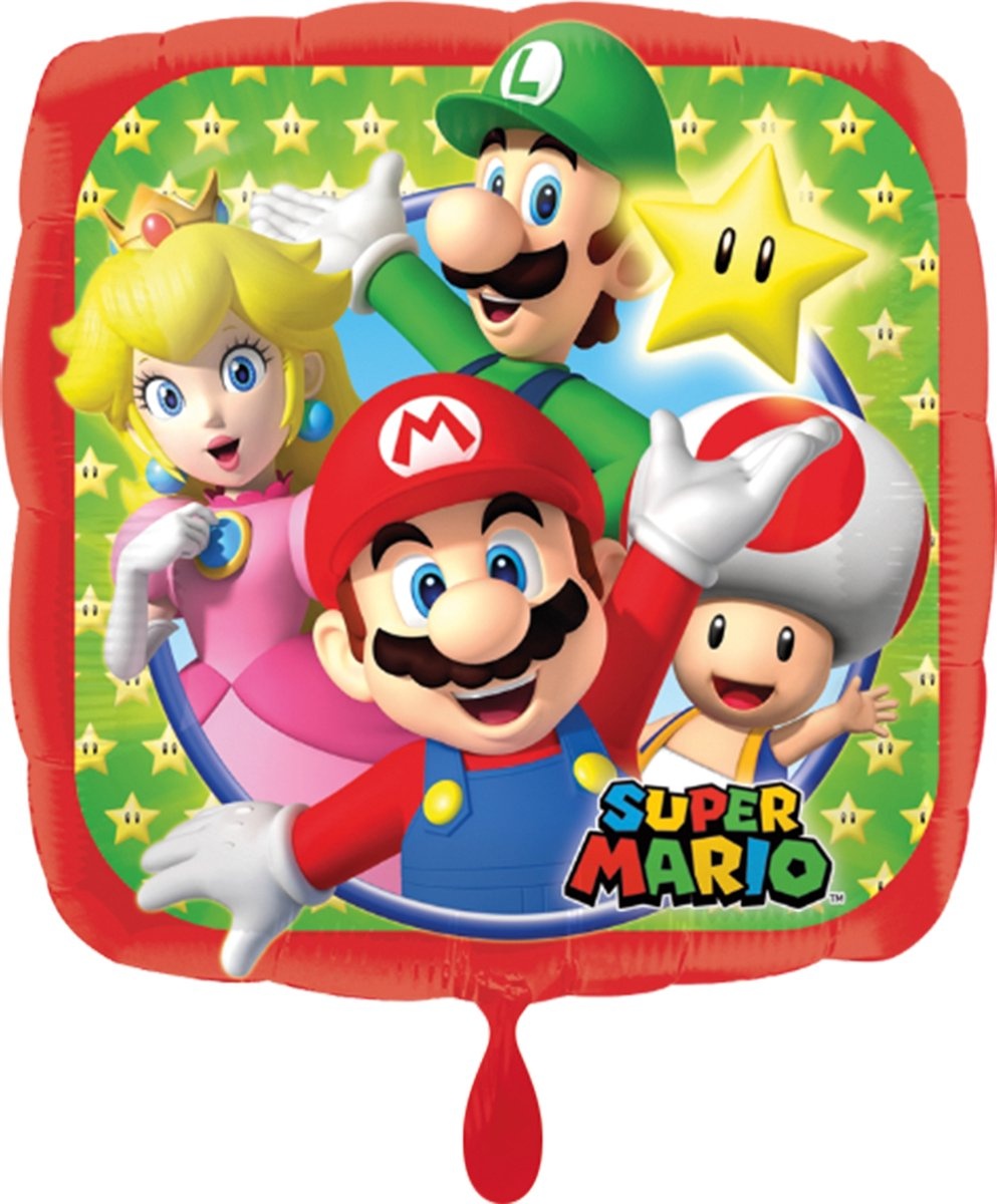 Amscan - Nintendo - Super Mario - Folie ballon - Helium ballon - 43Cm - Leeg - 1 Stuk